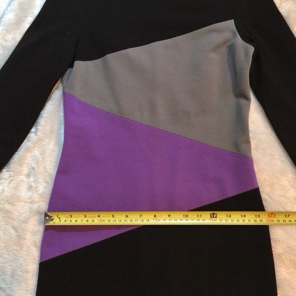 Small 2 Lisa Perry Pencil Dress Black Purple Gray - Picture 8 of 8